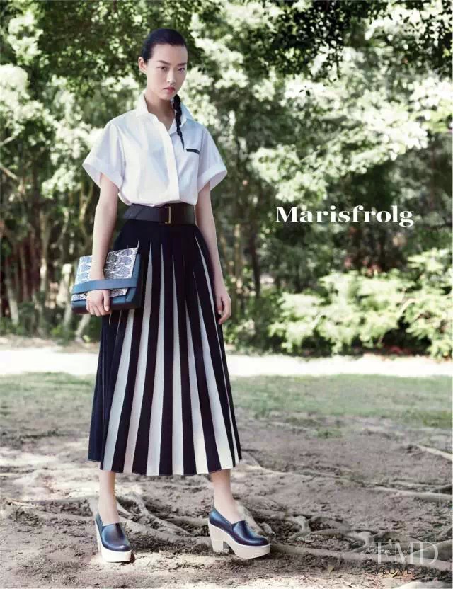 Tian Yi featured in  the Marisfrolg advertisement for Spring/Summer 2015