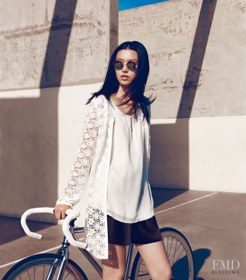 Tian Yi featured in  the Taifun by Gerry Weber advertisement for Spring/Summer 2015