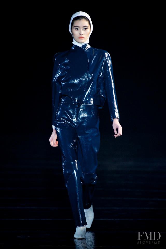 Ming Xi featured in  the Mugler fashion show for Autumn/Winter 2013
