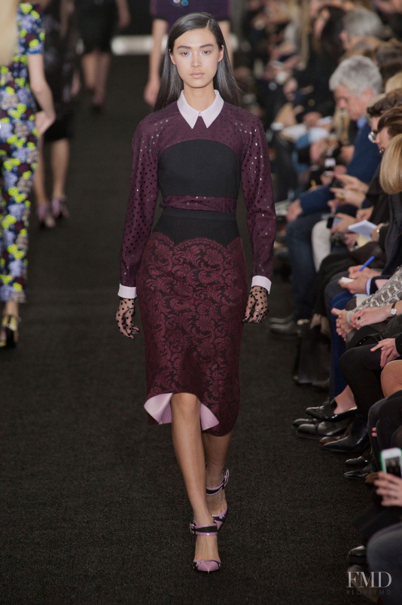 Tian Yi featured in  the Erdem fashion show for Autumn/Winter 2013