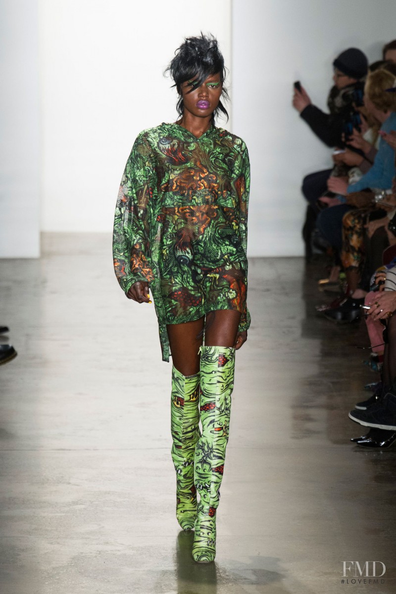 Ajak Deng featured in  the Jeremy Scott fashion show for Autumn/Winter 2013