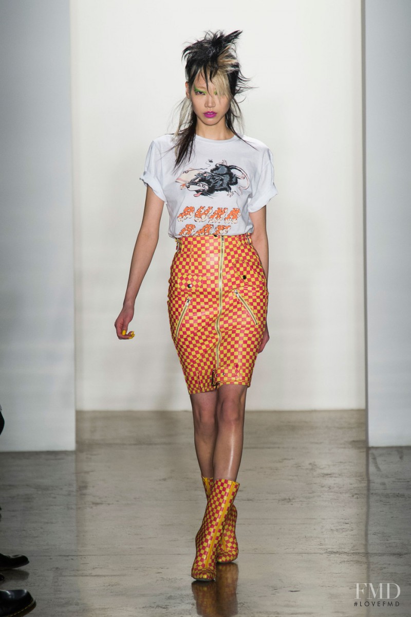Soo Joo Park featured in  the Jeremy Scott fashion show for Autumn/Winter 2013