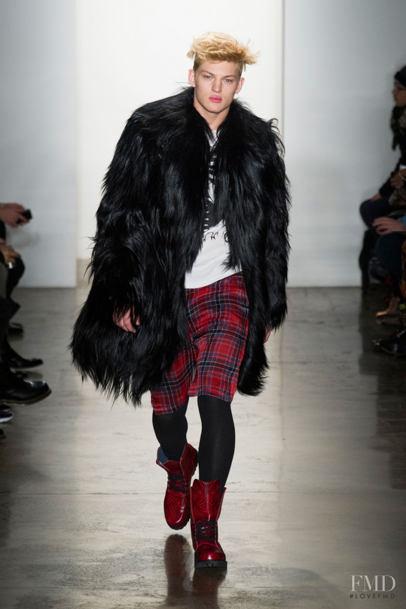 Sebastian Sauvé featured in  the Jeremy Scott fashion show for Autumn/Winter 2013