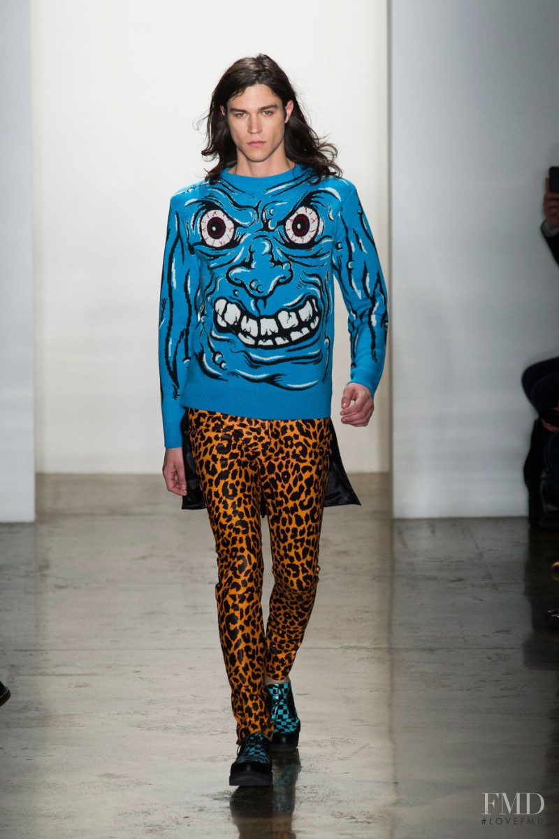 Miles McMillan featured in  the Jeremy Scott fashion show for Autumn/Winter 2013