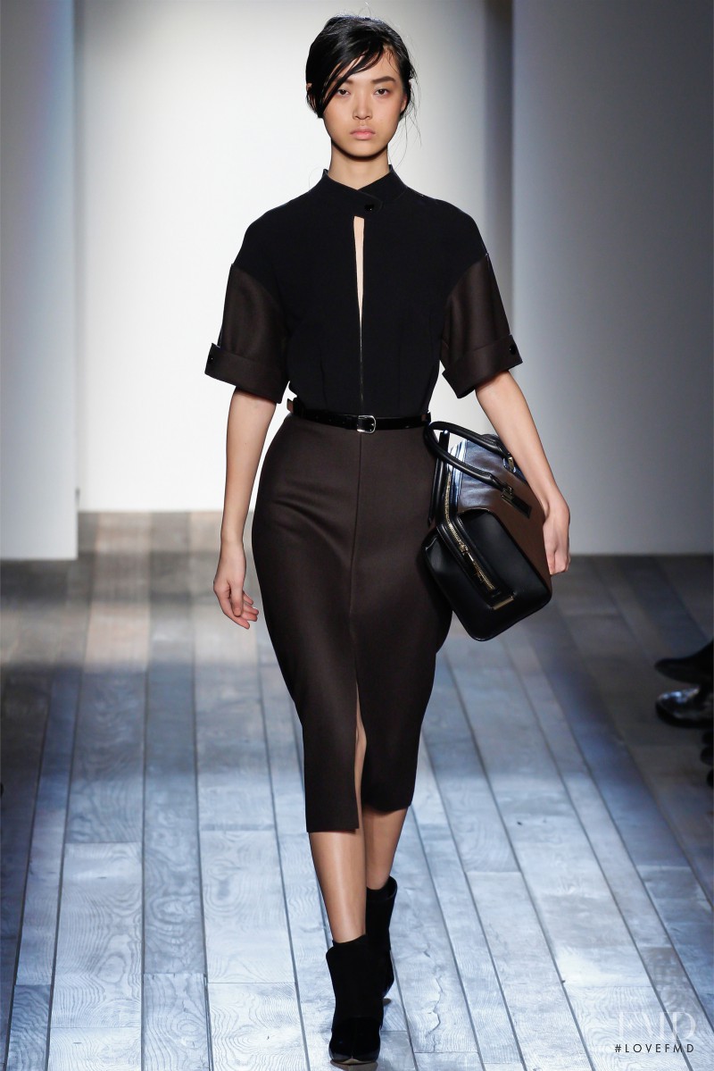 Tian Yi featured in  the Victoria Beckham fashion show for Autumn/Winter 2013