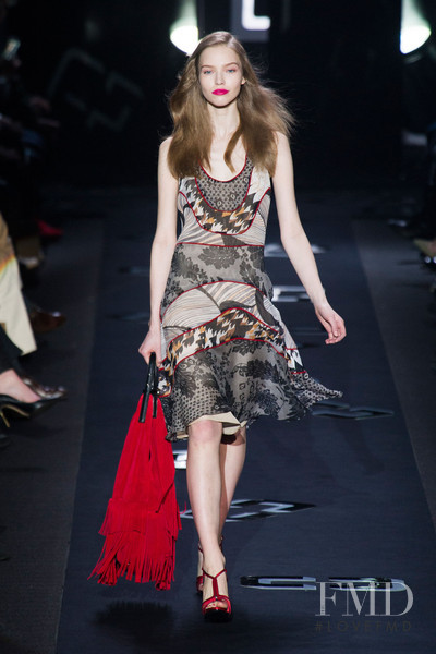 Sasha Luss featured in  the Diane Von Furstenberg fashion show for Autumn/Winter 2013