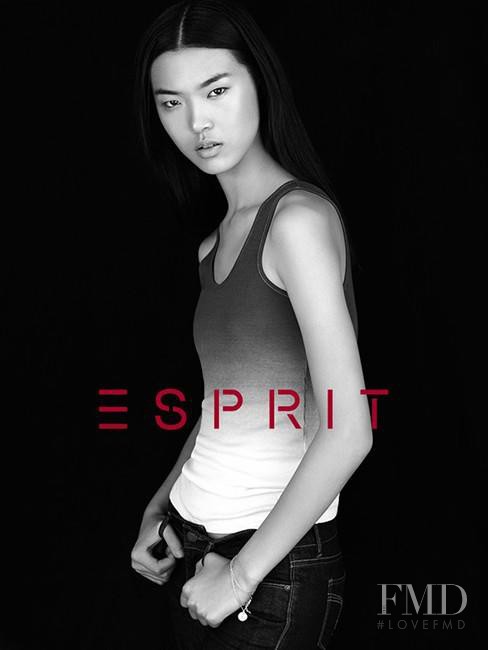 Tian Yi featured in  the Esprit Denim advertisement for Spring/Summer 2013
