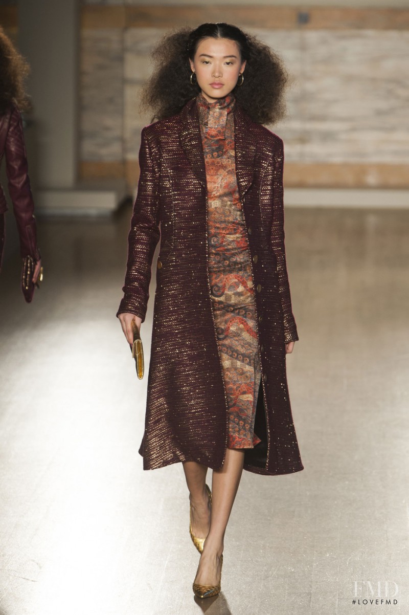 Tian Yi featured in  the L\'Wren Scott fashion show for Autumn/Winter 2013