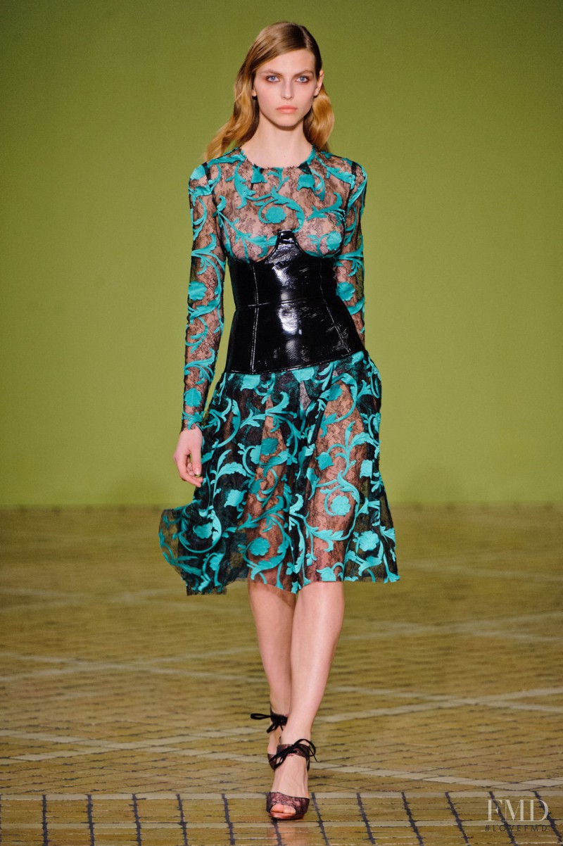 Karlina Caune featured in  the Jonathan Saunders fashion show for Autumn/Winter 2013