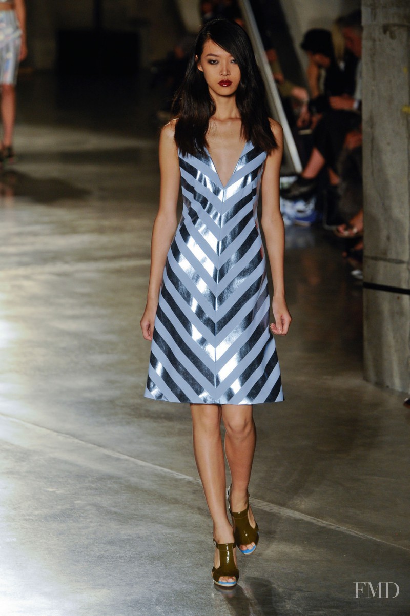Tian Yi featured in  the Jonathan Saunders fashion show for Spring/Summer 2013