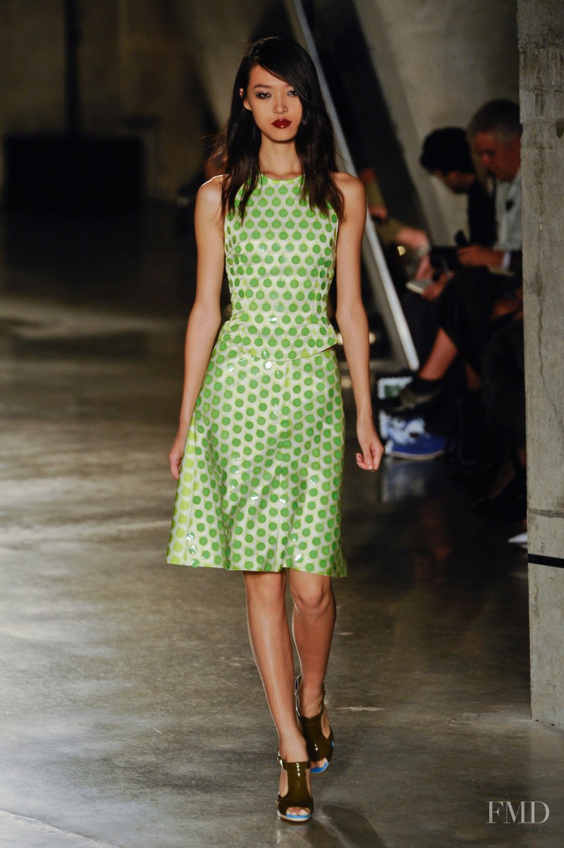 Tian Yi featured in  the Jonathan Saunders fashion show for Spring/Summer 2013