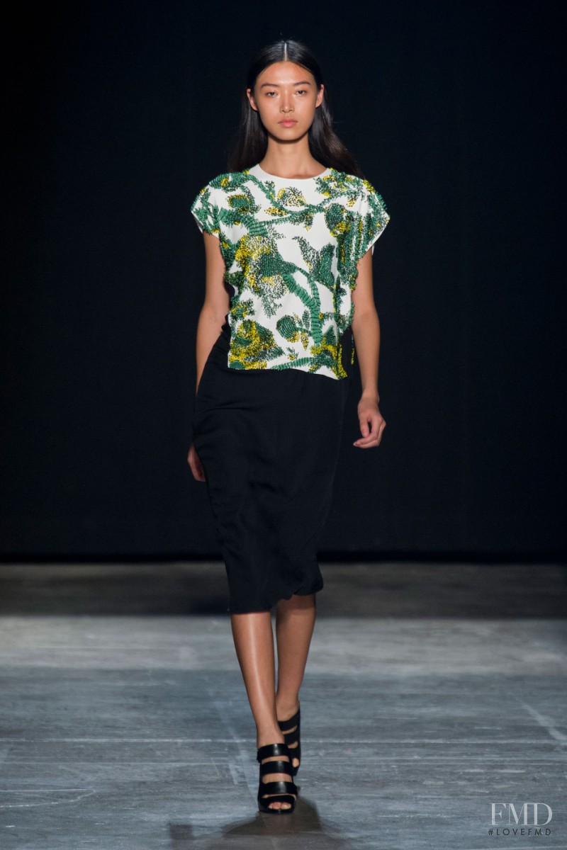 Tian Yi featured in  the Narciso Rodriguez fashion show for Spring/Summer 2013