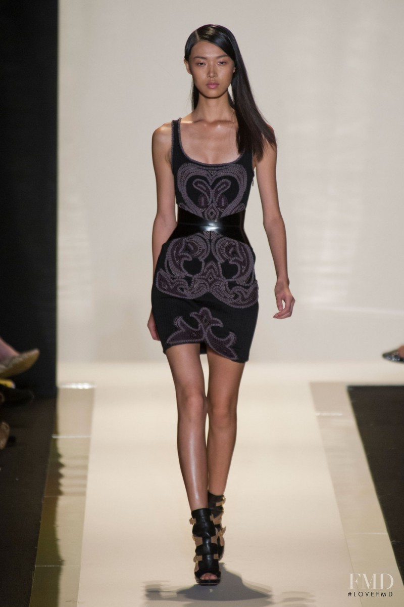 Tian Yi featured in  the Herve Leger fashion show for Spring/Summer 2013