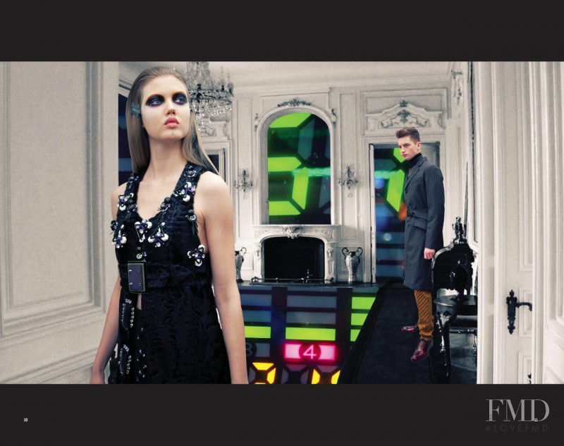 Lindsey Wixson featured in  the Prada Real Fantasies lookbook for Autumn/Winter 2012