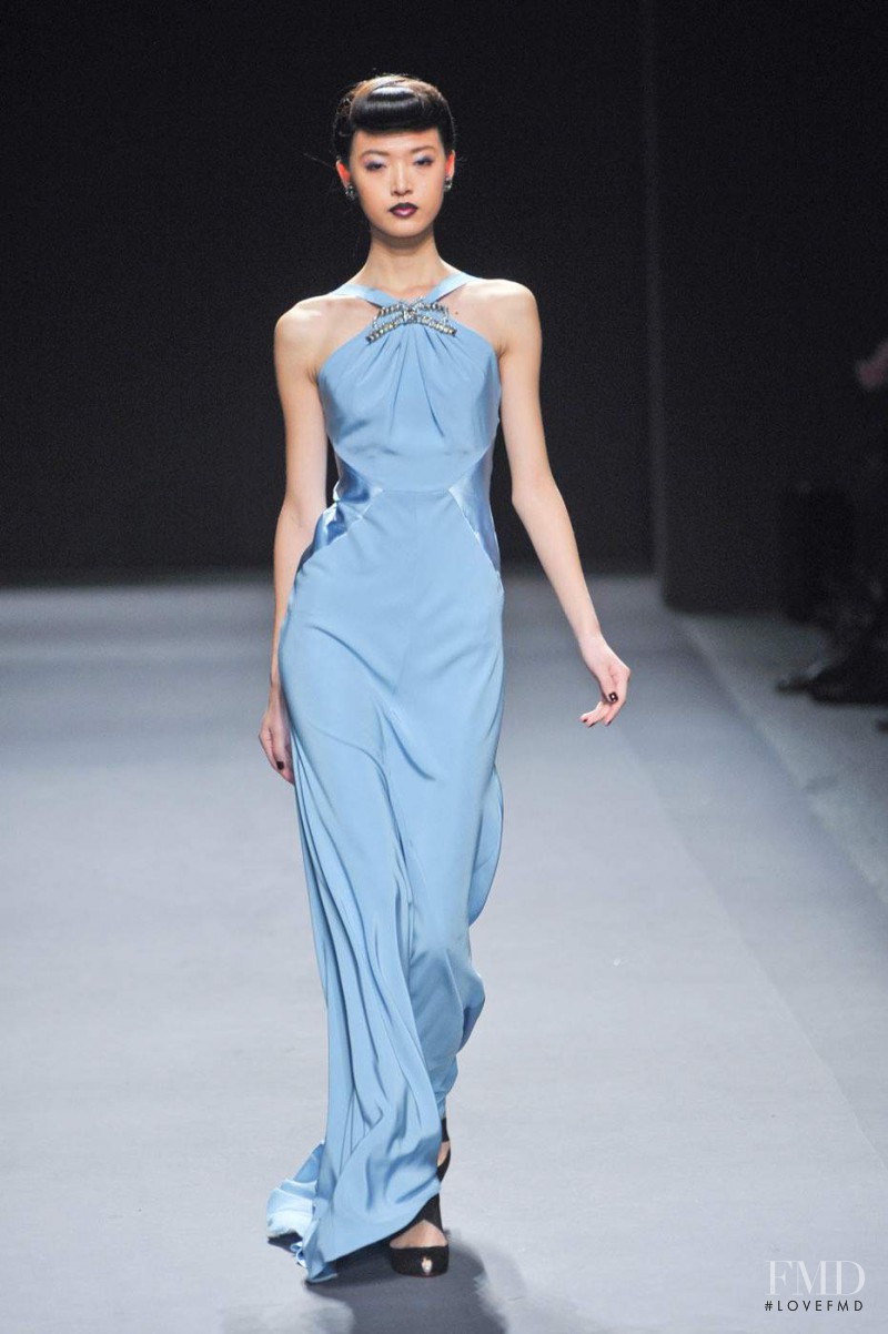 Tian Yi featured in  the Jenny Packham fashion show for Autumn/Winter 2012