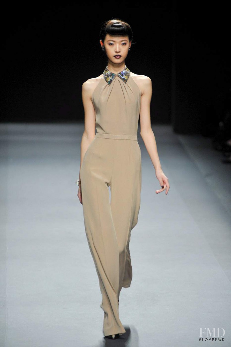 Tian Yi featured in  the Jenny Packham fashion show for Autumn/Winter 2012