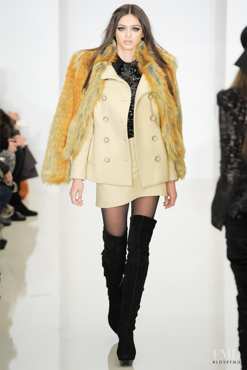 Zhenya Katava featured in  the Rachel Zoe fashion show for Autumn/Winter 2012