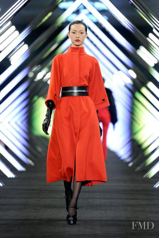 Tian Yi featured in  the BOSS Black fashion show for Autumn/Winter 2012