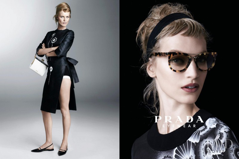 Eva Herzigova featured in  the Prada advertisement for Spring/Summer 2013