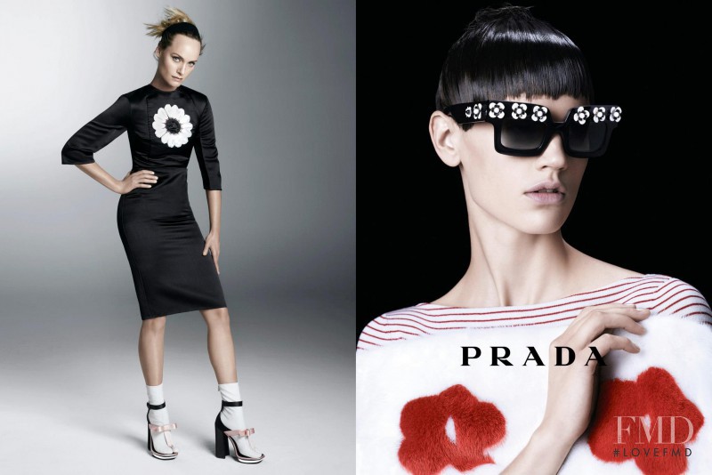 Amber Valletta featured in  the Prada advertisement for Spring/Summer 2013