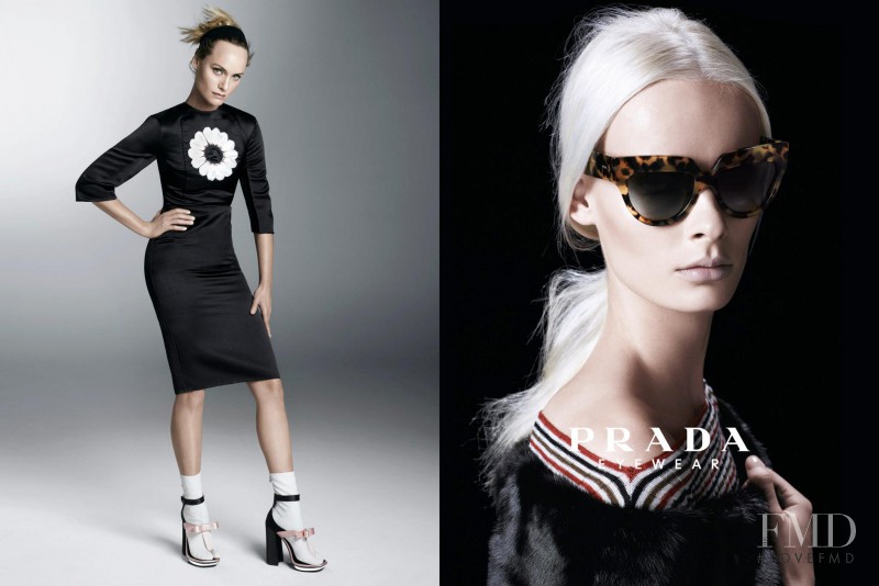Amber Valletta featured in  the Prada advertisement for Spring/Summer 2013
