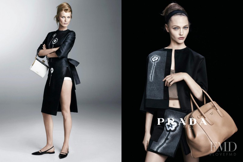 Eva Herzigova featured in  the Prada advertisement for Spring/Summer 2013