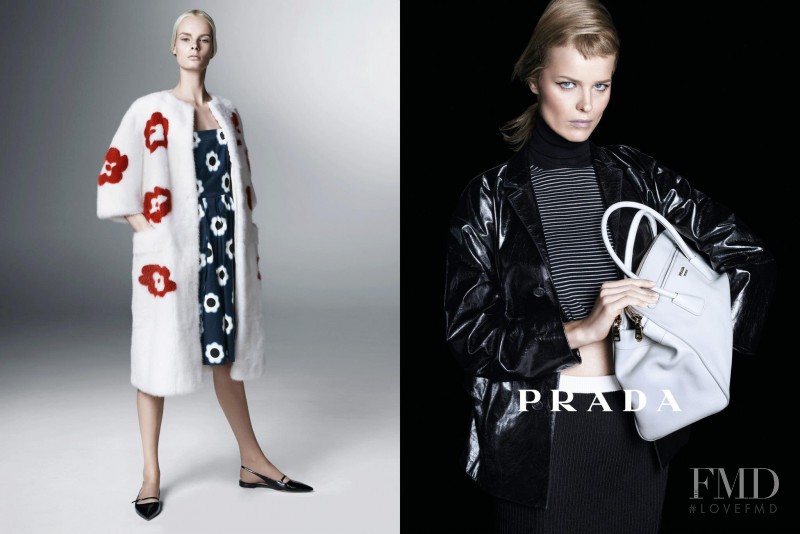 Eva Herzigova featured in  the Prada advertisement for Spring/Summer 2013