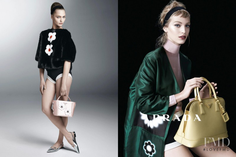 Sasha Pivovarova featured in  the Prada advertisement for Spring/Summer 2013