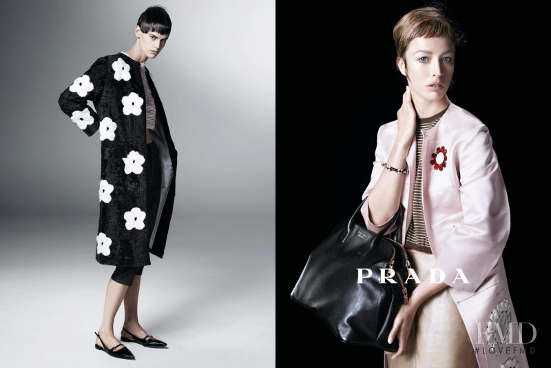 Raquel Zimmermann featured in  the Prada advertisement for Spring/Summer 2013
