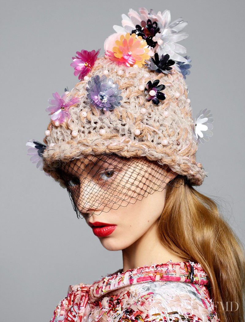 Ondria Hardin featured in  the Chanel Haute Couture lookbook for Spring/Summer 2015