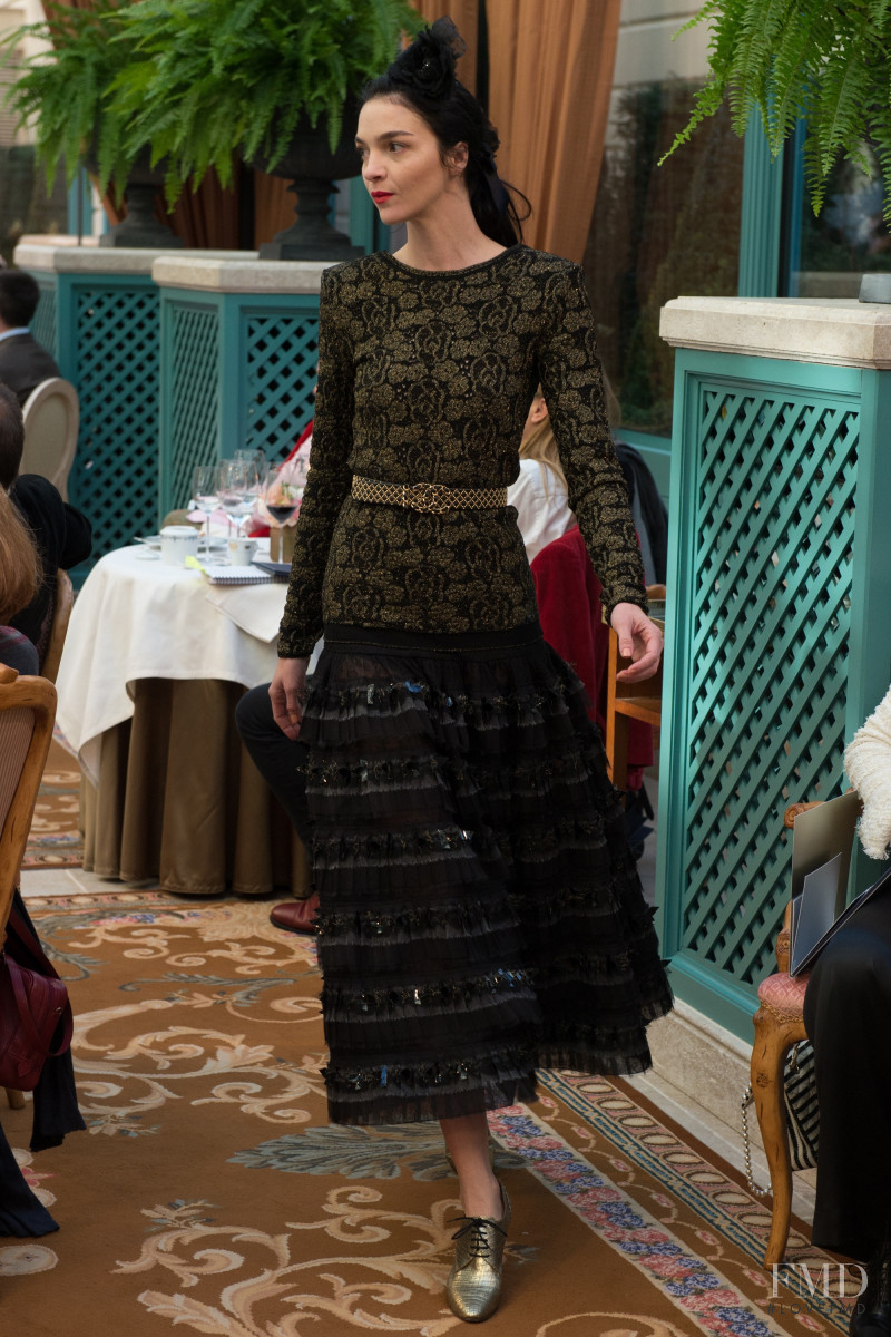 Mariacarla Boscono featured in  the Chanel fashion show for Pre-Fall 2017