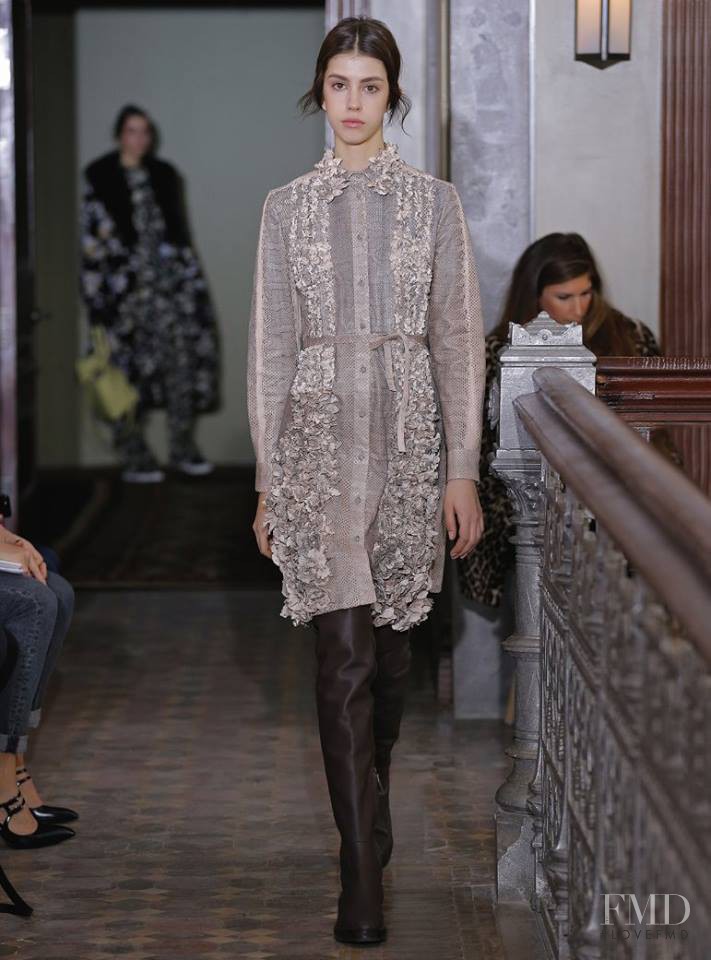 Mayka Merino featured in  the Valentino fashion show for Pre-Fall 2017