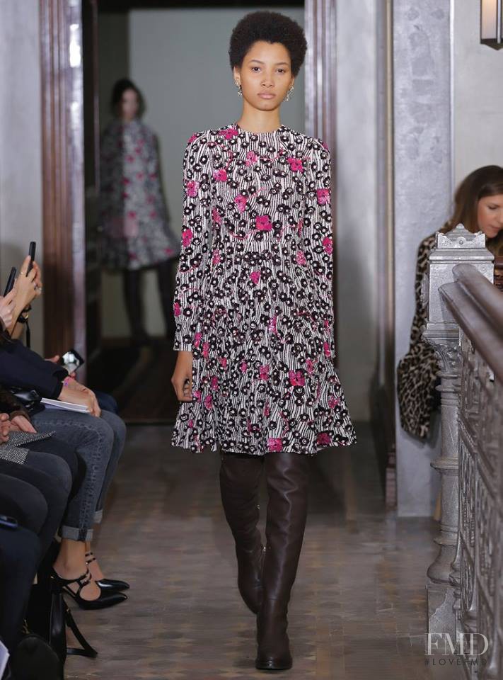 Lineisy Montero featured in  the Valentino fashion show for Pre-Fall 2017