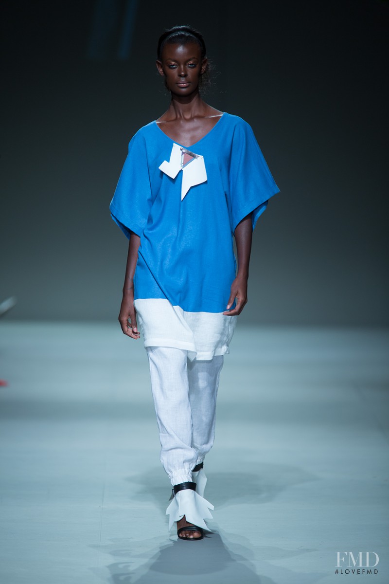 Happy Umurerwa featured in  the Amanda Laird Cherry fashion show for Spring/Summer 2015