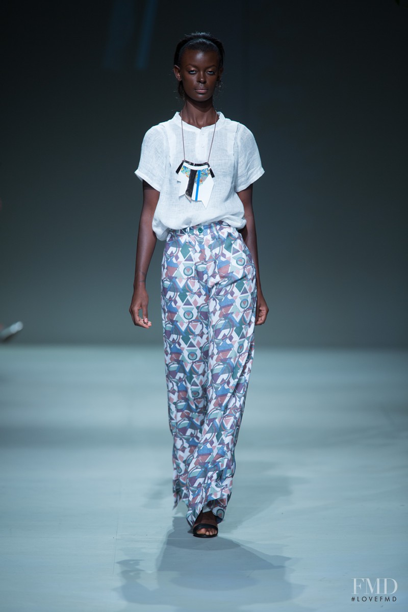 Happy Umurerwa featured in  the Amanda Laird Cherry fashion show for Spring/Summer 2015