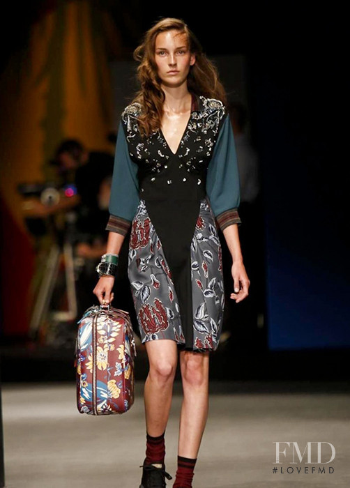 Julia Bergshoeff featured in  the Prada fashion show for Pre-Fall 2014