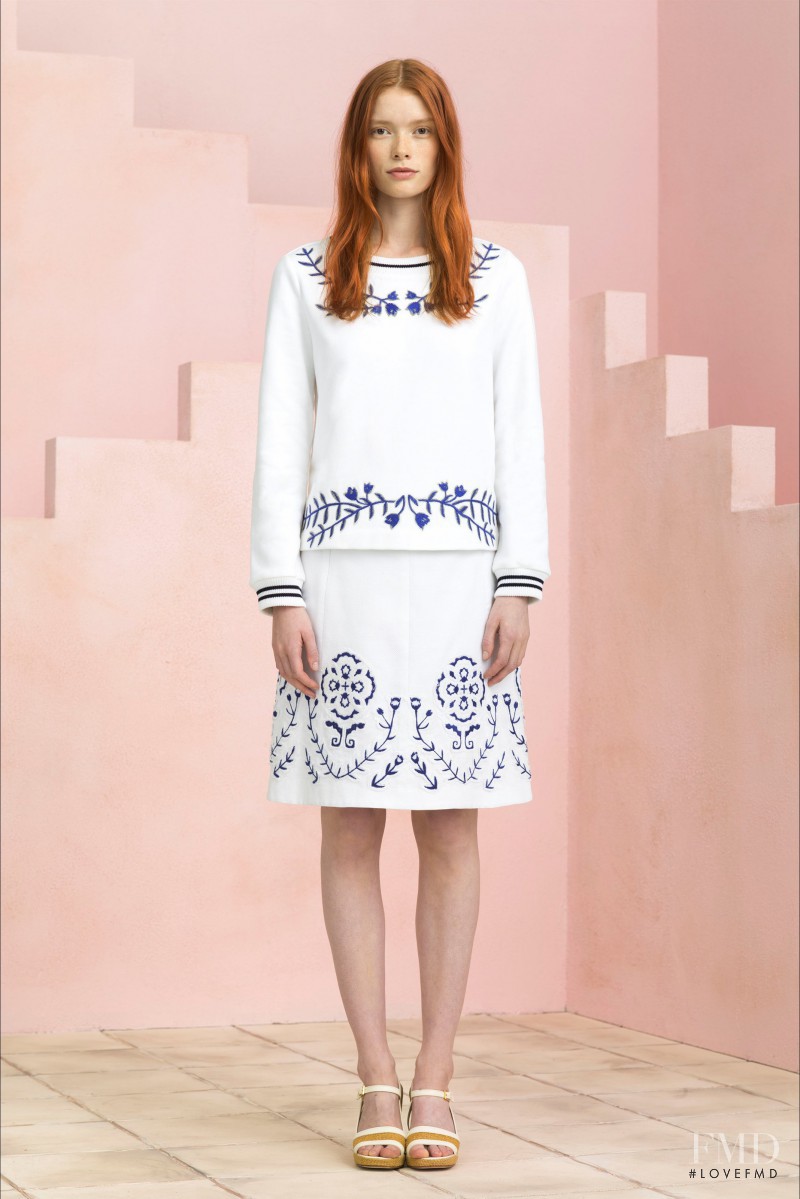 Julia Hafstrom featured in  the Tory Burch lookbook for Resort 2015