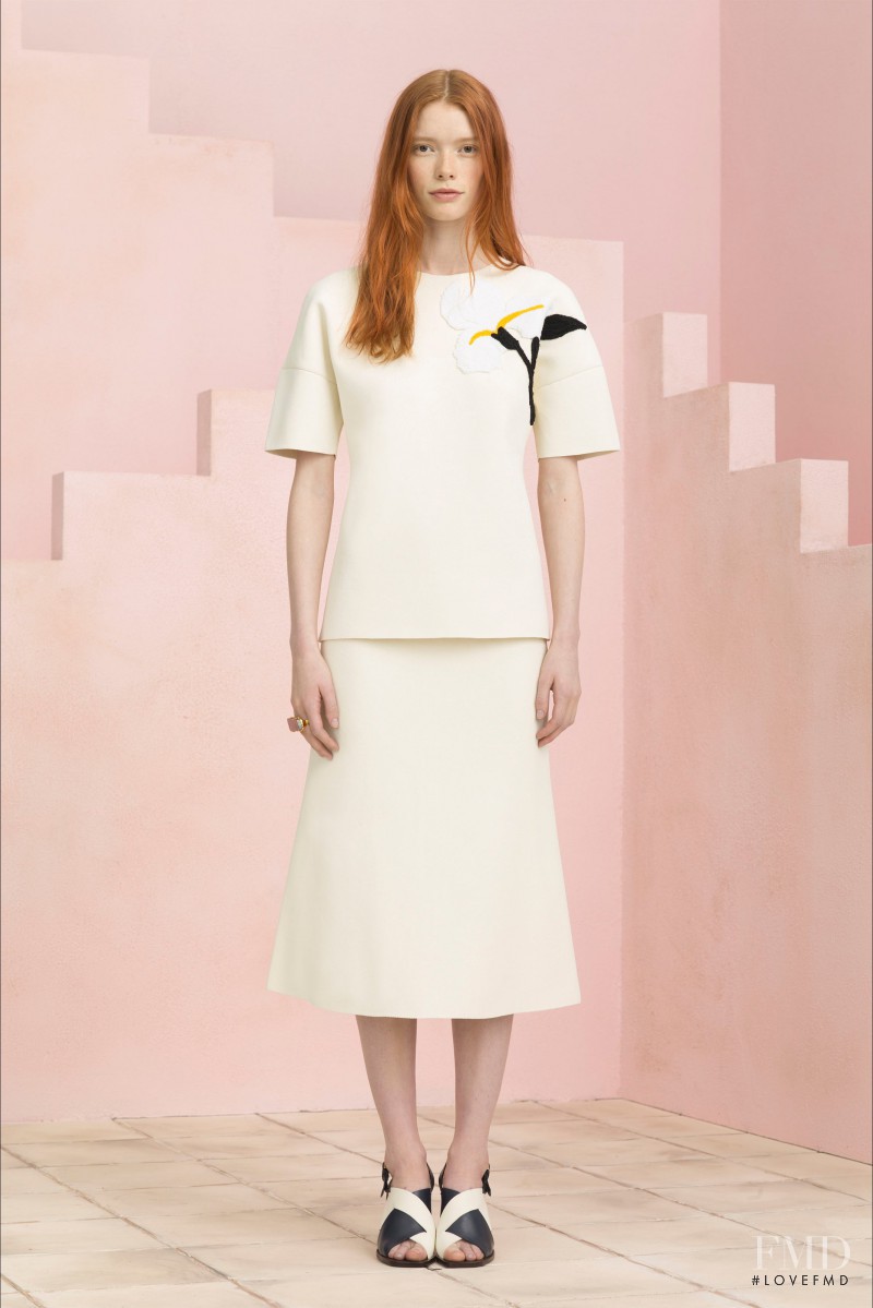 Julia Hafstrom featured in  the Tory Burch lookbook for Resort 2015
