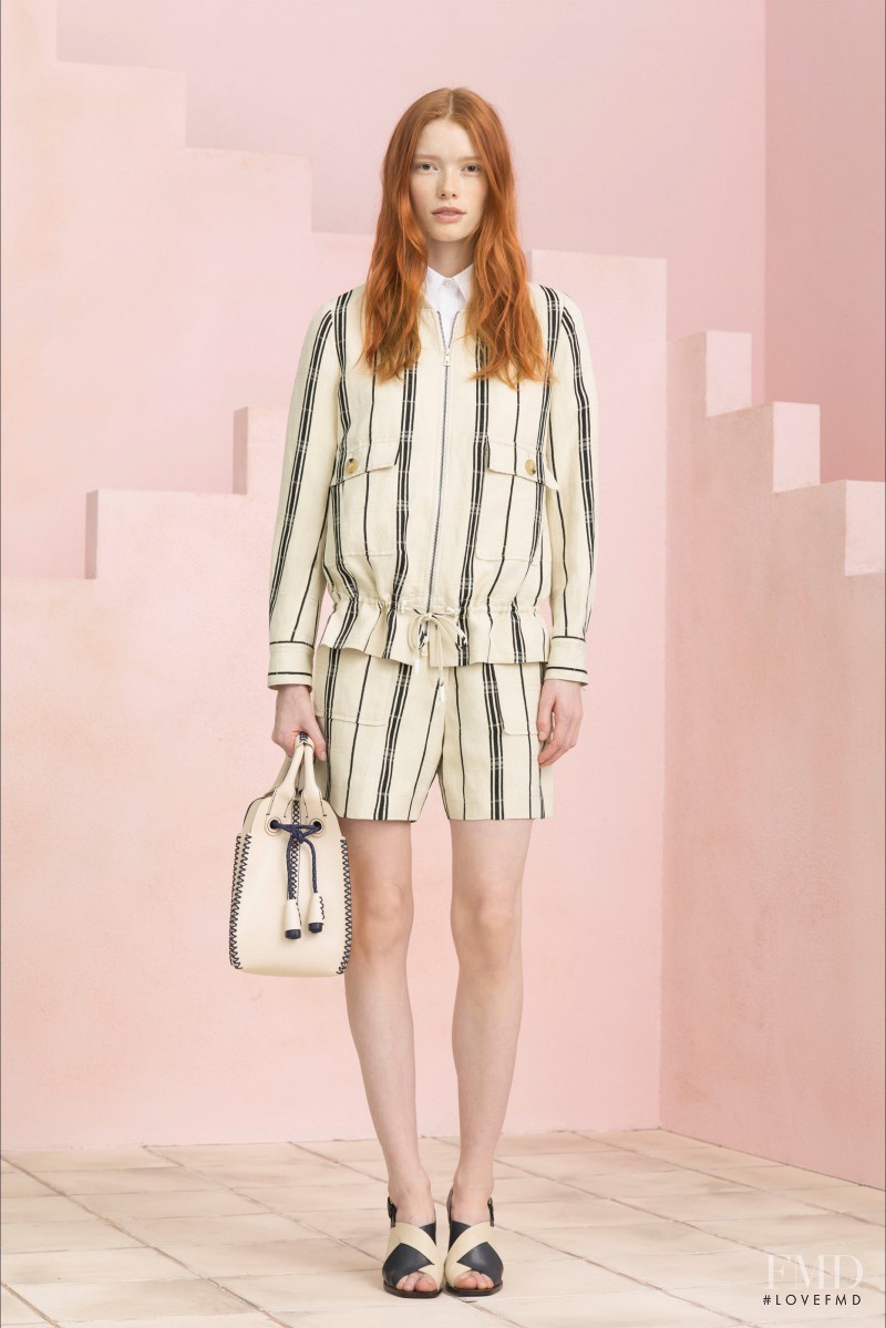 Julia Hafstrom featured in  the Tory Burch lookbook for Resort 2015