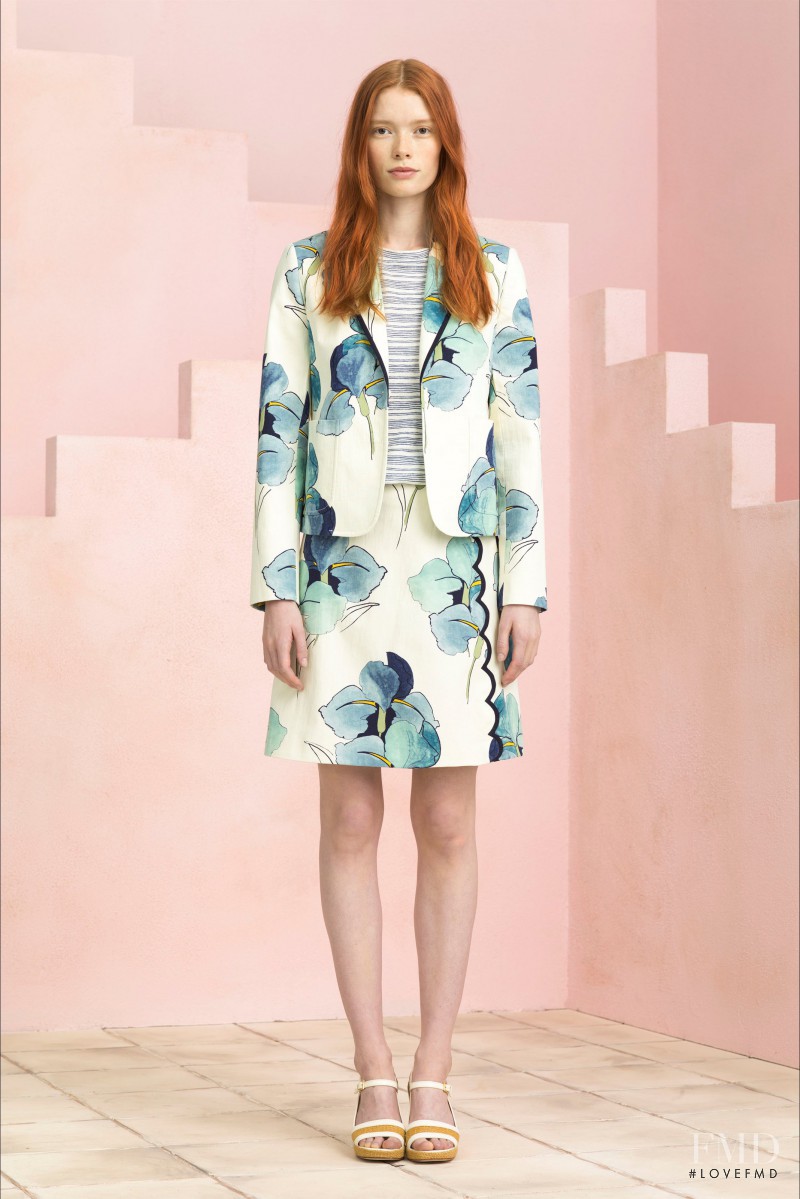 Julia Hafstrom featured in  the Tory Burch lookbook for Resort 2015