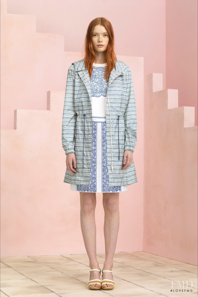 Julia Hafstrom featured in  the Tory Burch lookbook for Resort 2015