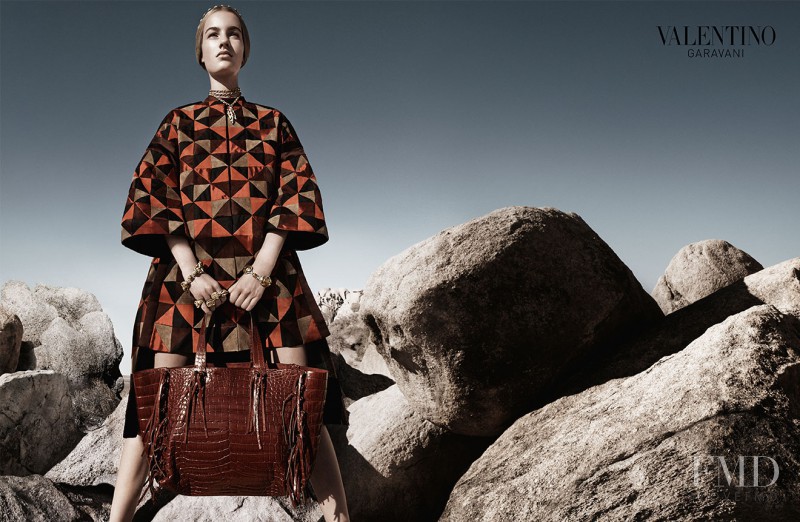 Maartje Verhoef featured in  the Valentino advertisement for Spring/Summer 2014