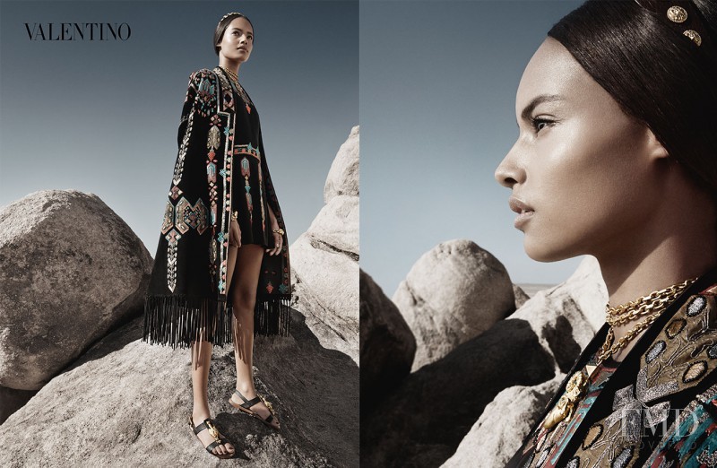 Malaika Firth featured in  the Valentino advertisement for Spring/Summer 2014