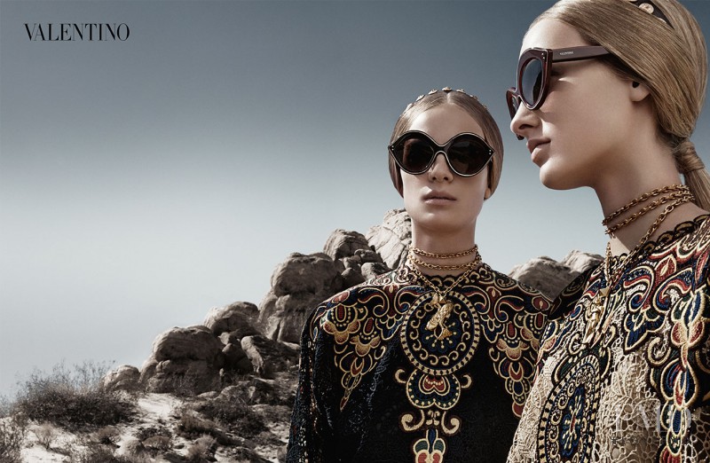 Ine Neefs featured in  the Valentino advertisement for Spring/Summer 2014