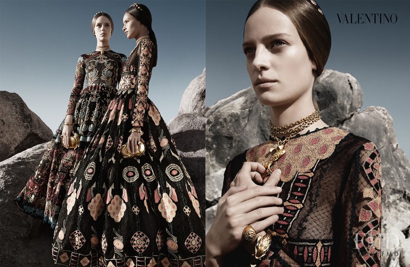 Esther Heesch featured in  the Valentino advertisement for Spring/Summer 2014