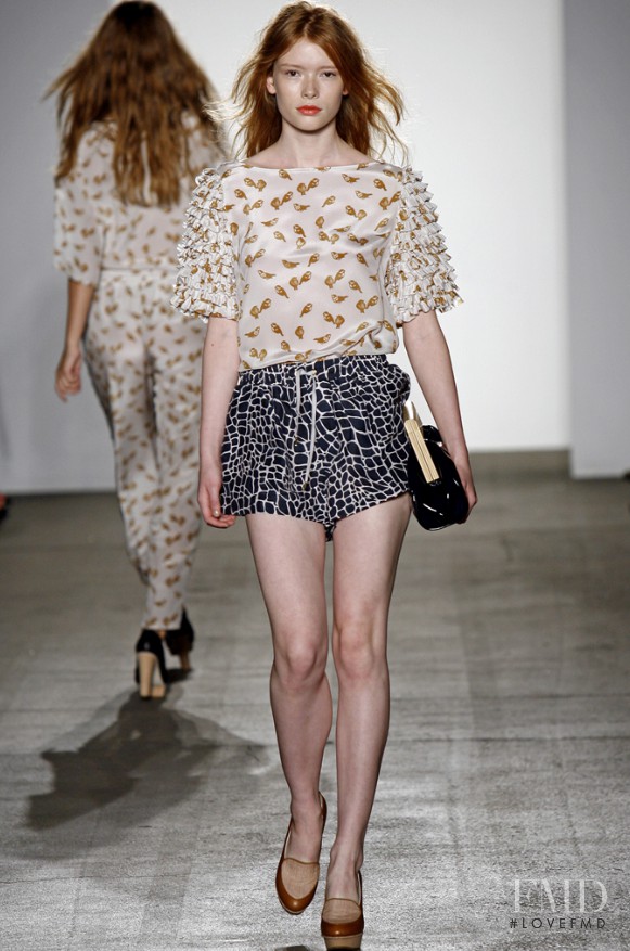 Julia Hafstrom featured in  the Karen Walker fashion show for Spring/Summer 2011
