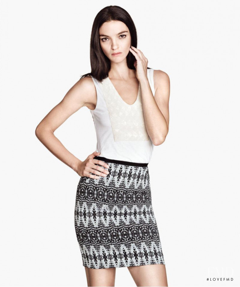 Mariacarla Boscono featured in  the H&M lookbook for Holiday 2014
