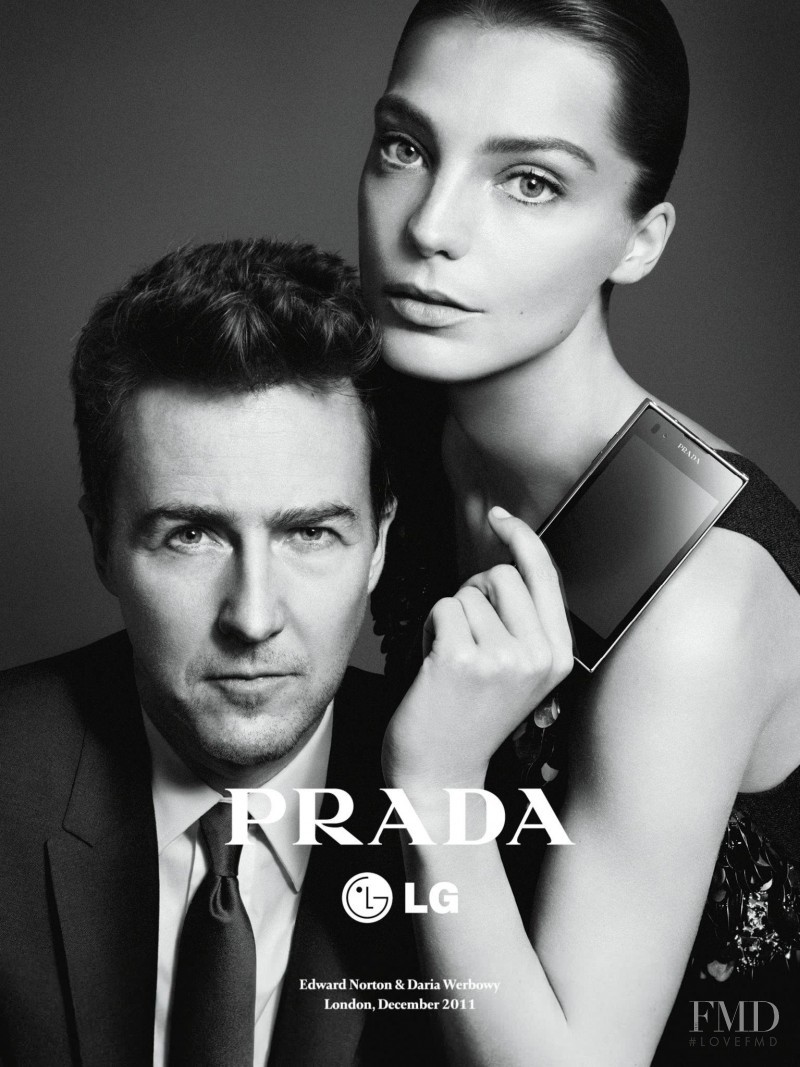Daria Werbowy featured in  the Prada advertisement for Spring/Summer 2012