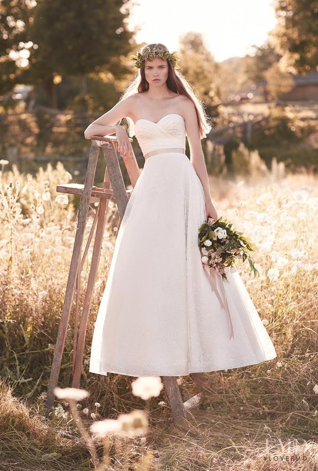 Charlotte Mingay featured in  the Mikaella Bridal lookbook for Spring/Summer 2016