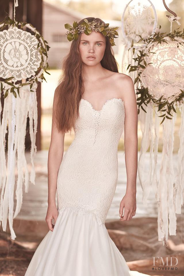 Charlotte Mingay featured in  the Mikaella Bridal lookbook for Spring/Summer 2016